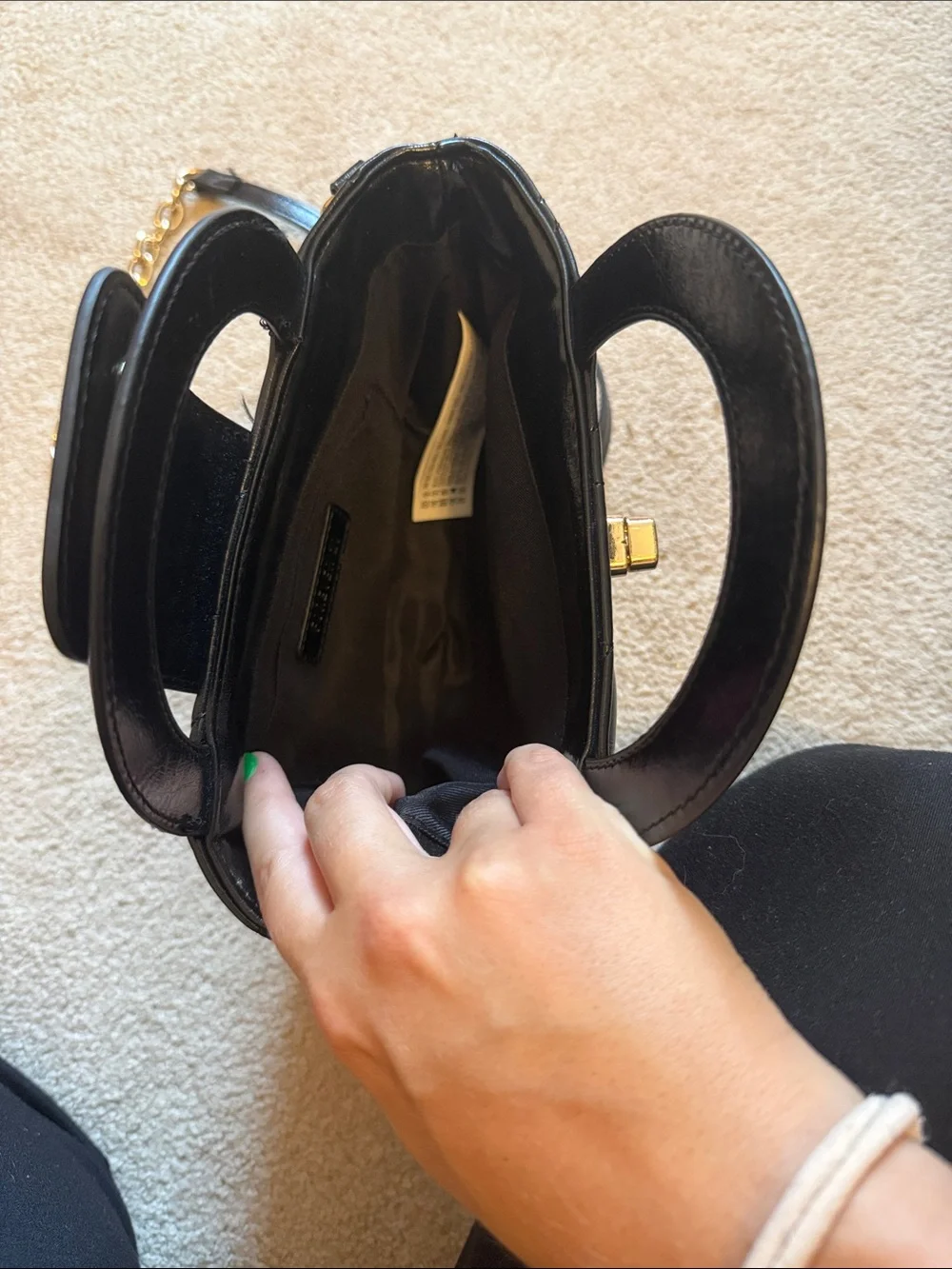 Never Used Forever 21 Black Crossbody Bag with Gold Chain